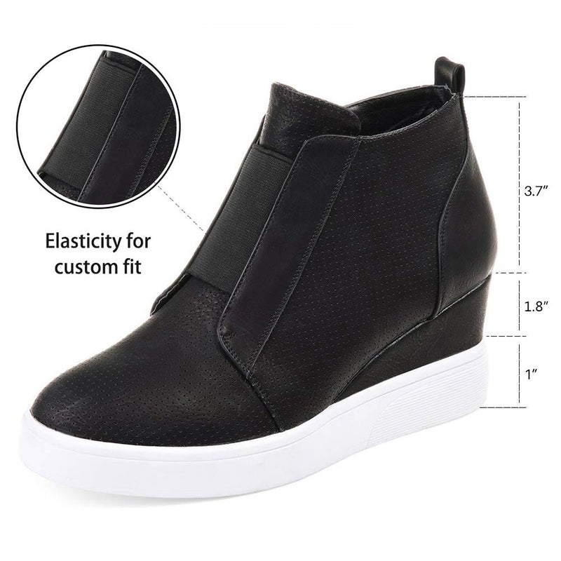 Athlefit Women's Wedge Sneakers Platform Sneakers Wedge Booties Size 6.5 Black - Image 4